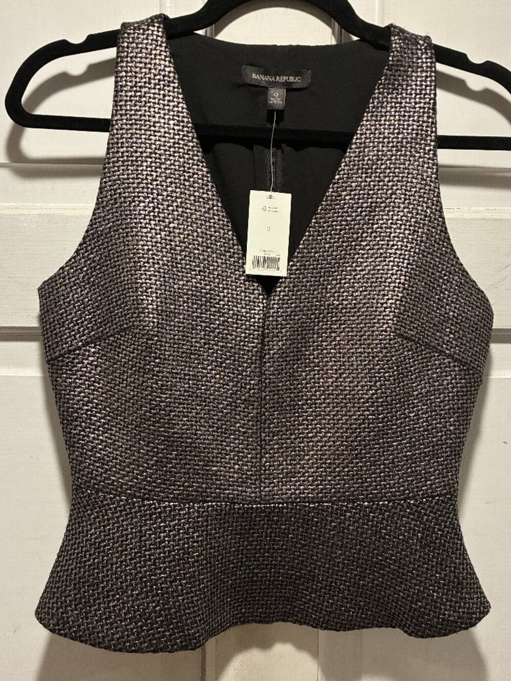 Banana Republic~ NWT!!~ "Gunmetal" Peplum Top